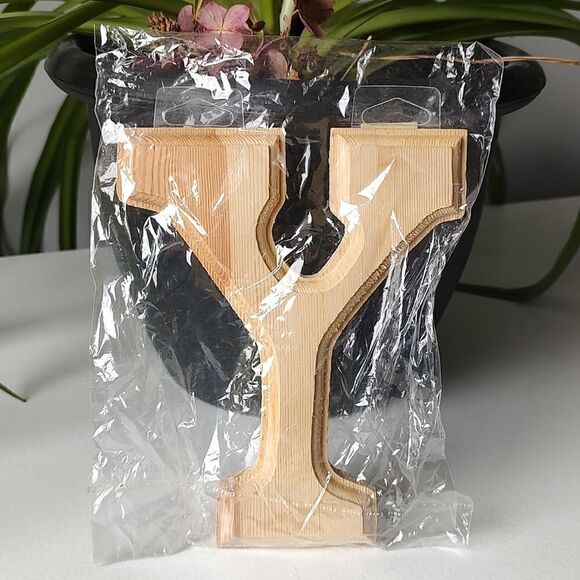 Natural Unfinished Wood Beveled 6" Tall Letter Y - Picture 2 of 4